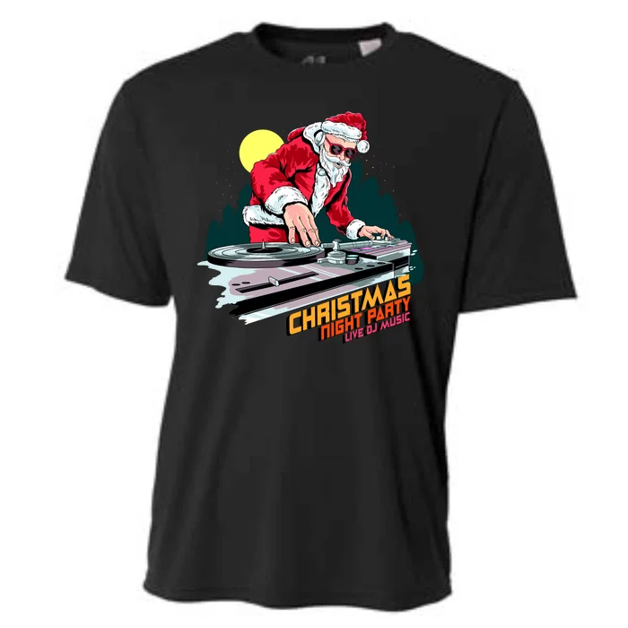 Santa Is The DJ Cooling Performance Crew T-Shirt