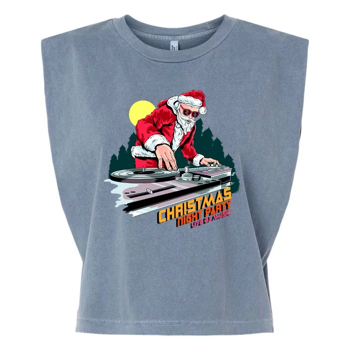 Santa Is The DJ Garment-Dyed Women's Muscle Tee