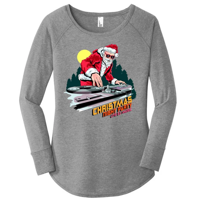 Santa Is The DJ Women's Perfect Tri Tunic Long Sleeve Shirt