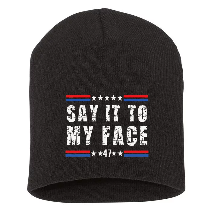 Say It To My Face Harris 47 Short Acrylic Beanie