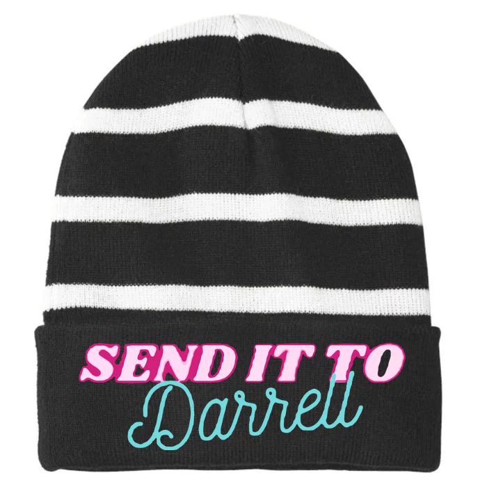 Send It To Darrell Striped Beanie with Solid Band