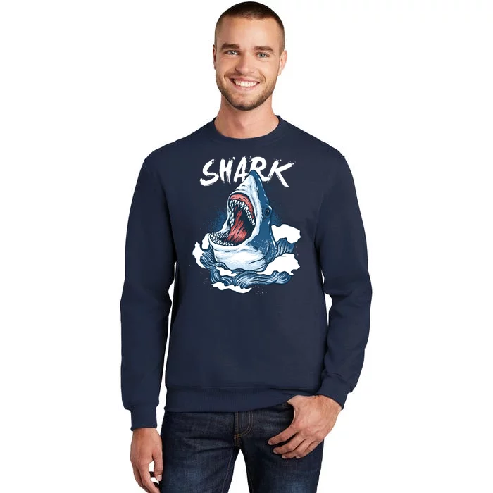 Shark In The Ocean Cool Sharks Week Waves Bite Sweatshirt