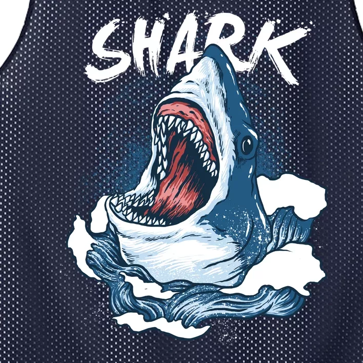 Shark In The Ocean Cool Sharks Week Waves Bite Mesh Reversible Basketball Jersey Tank