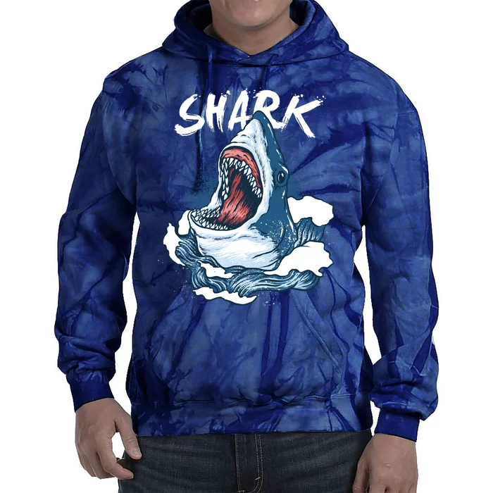 Shark In The Ocean Cool Sharks Week Waves Bite Tie Dye Hoodie