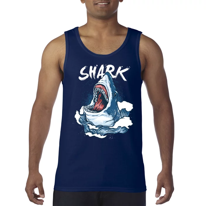 Shark In The Ocean Cool Sharks Week Waves Bite Tank Top