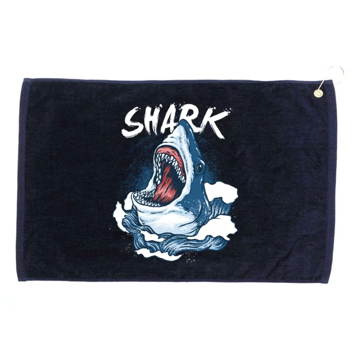 Shark In The Ocean Cool Sharks Week Waves Bite Grommeted Golf Towel