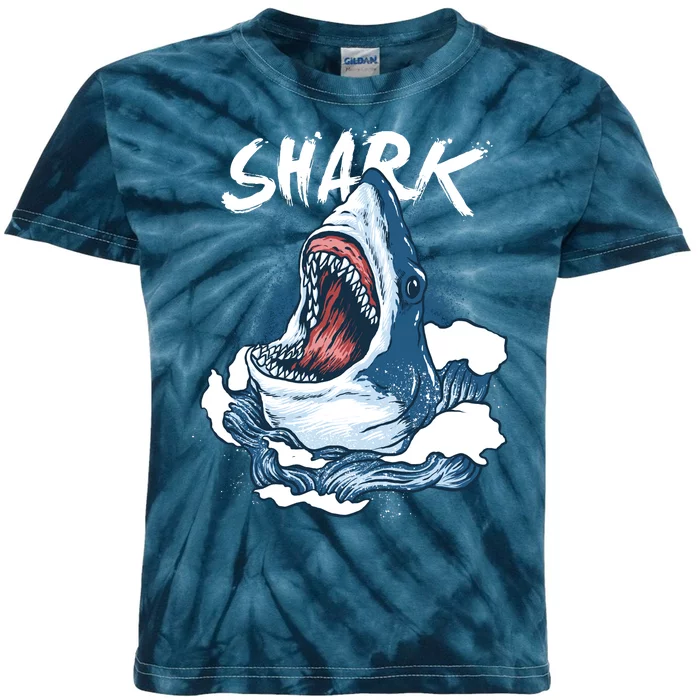 Shark In The Ocean Cool Sharks Week Waves Bite Kids Tie-Dye T-Shirt