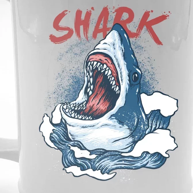 Shark In The Ocean Cool Sharks Week Waves Bite Front & Back Beer Stein