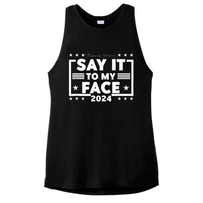 Say It To My Face Saying Say It To My Face Ladies Tri-Blend Wicking Tank