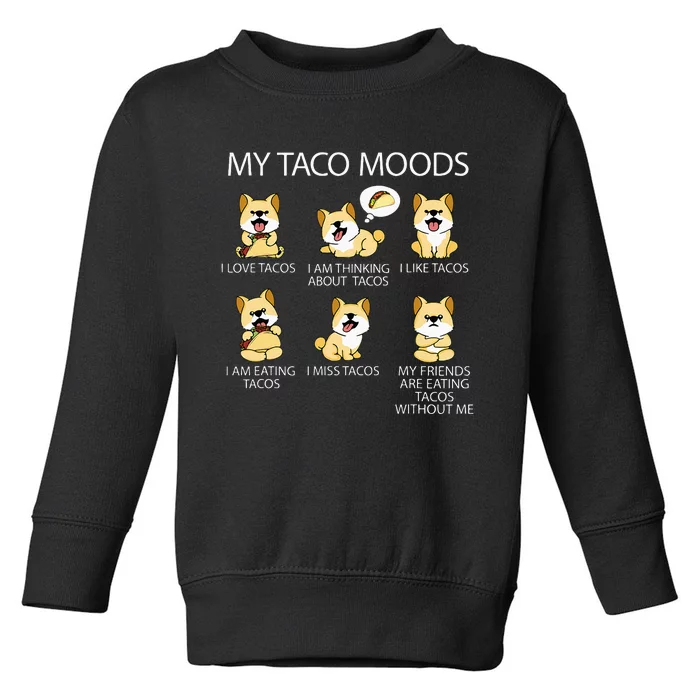 Shiba Inu Taco Lover Women Dog Owner Tacos Toddler Sweatshirt