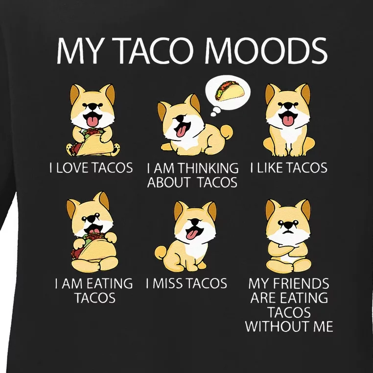 Shiba Inu Taco Lover Women Dog Owner Tacos Ladies Long Sleeve Shirt