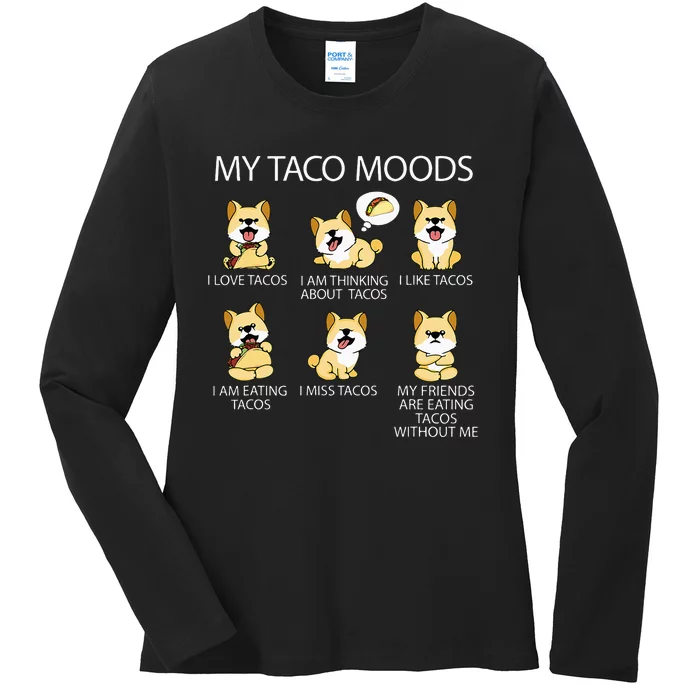 Shiba Inu Taco Lover Women Dog Owner Tacos Ladies Long Sleeve Shirt