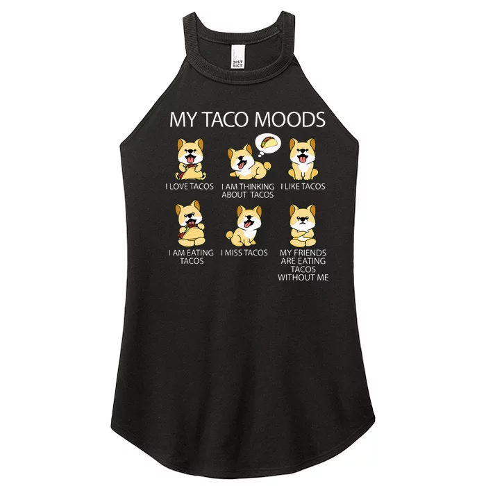 Shiba Inu Taco Lover Women Dog Owner Tacos Women’s Perfect Tri Rocker Tank