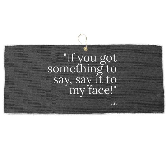 Say It To My Face Harris Large Microfiber Waffle Golf Towel