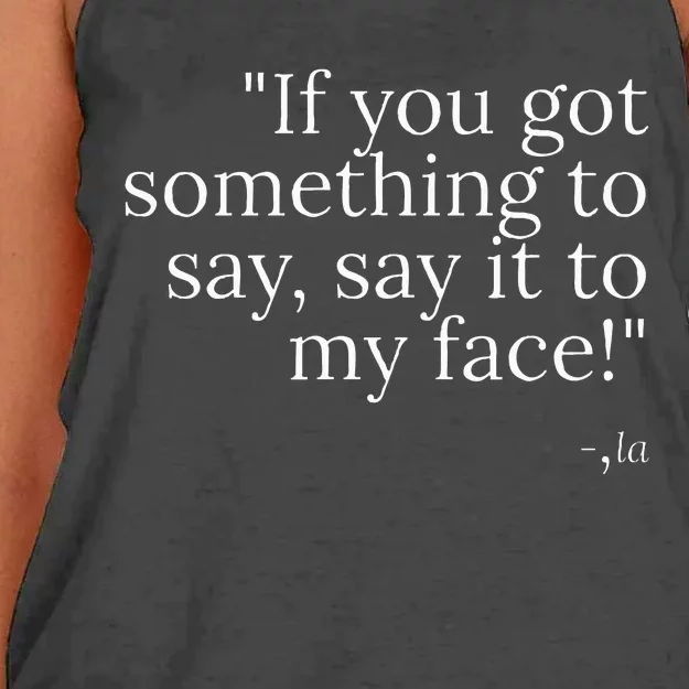 Say It To My Face Harris Women's Knotted Racerback Tank