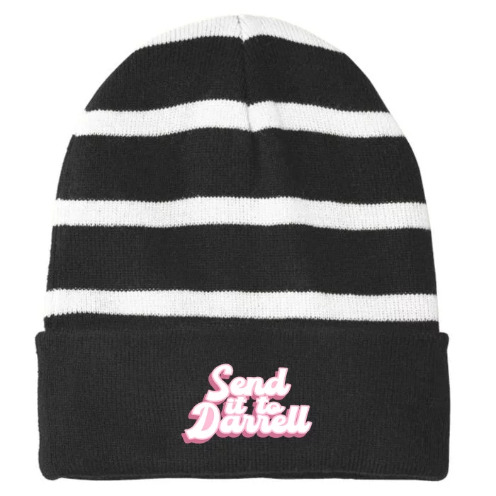 Send It To Darrell Striped Beanie with Solid Band