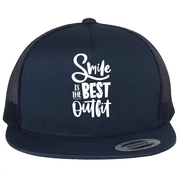 Smile Is The Best Outfit Cute Gift Flat Bill Trucker Hat