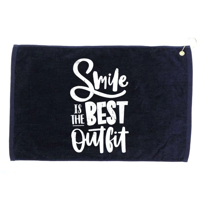 Smile Is The Best Outfit Cute Gift Grommeted Golf Towel