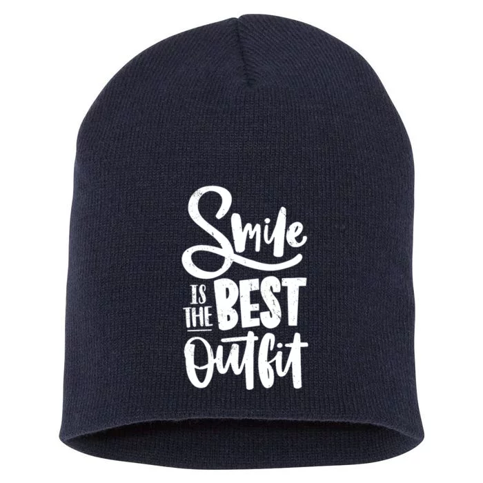 Smile Is The Best Outfit Cute Gift Short Acrylic Beanie