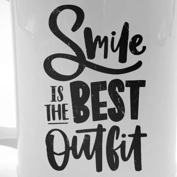 Smile Is The Best Outfit Cute Gift Front & Back Beer Stein