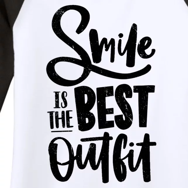 Smile Is The Best Outfit Cute Gift Women's Tri-Blend 3/4-Sleeve Raglan Shirt