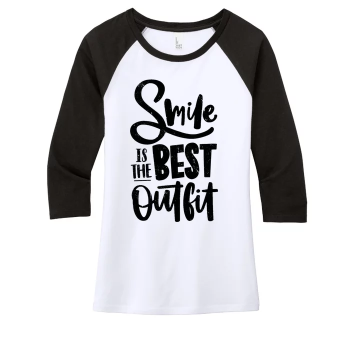 Smile Is The Best Outfit Cute Gift Women's Tri-Blend 3/4-Sleeve Raglan Shirt