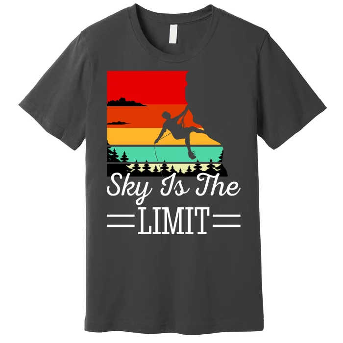 Sky Is The Limited Rock Climbing Premium T-Shirt