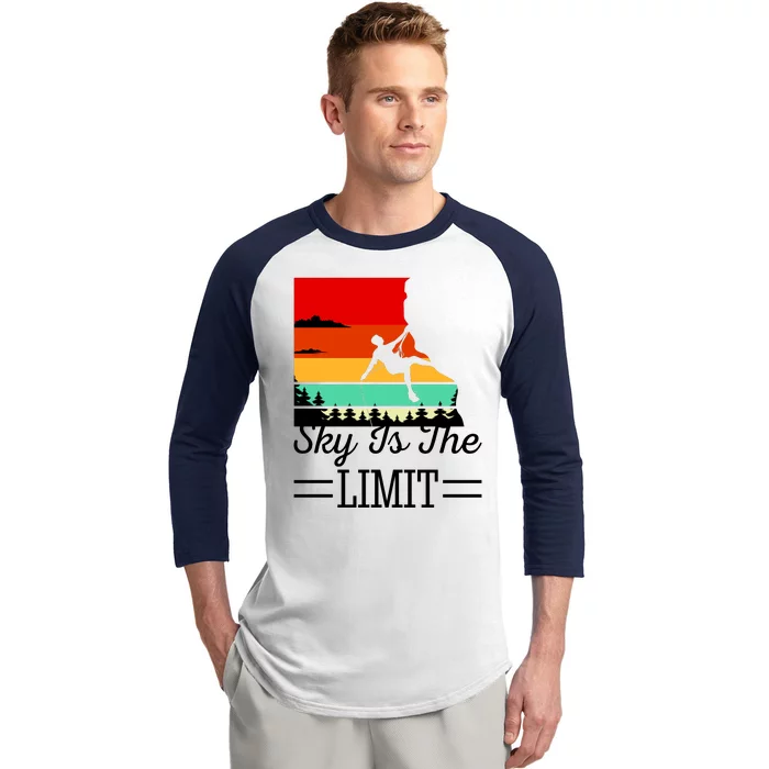 Sky Is The Limited Rock Climbing Baseball Sleeve Shirt