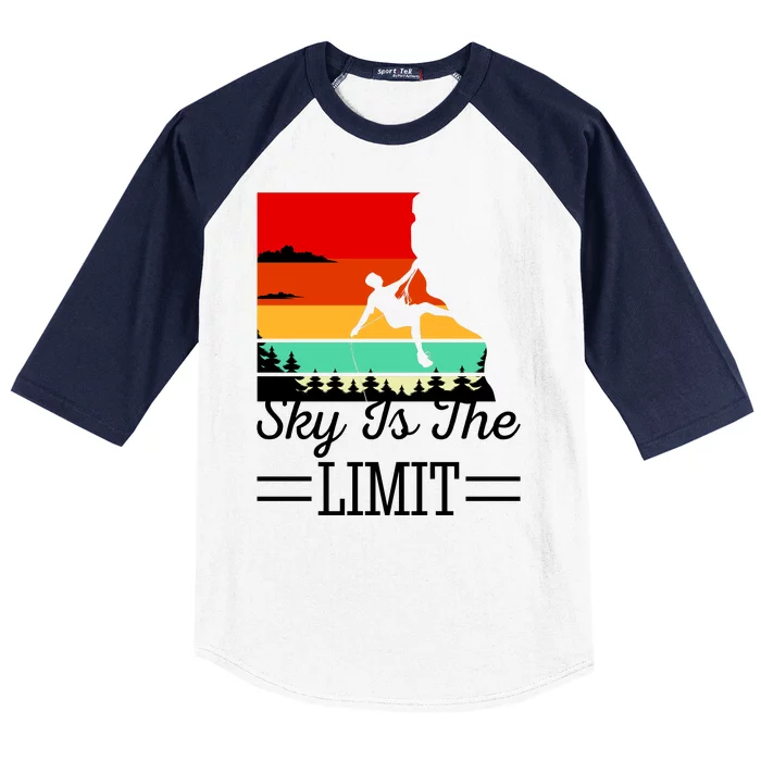 Sky Is The Limited Rock Climbing Baseball Sleeve Shirt