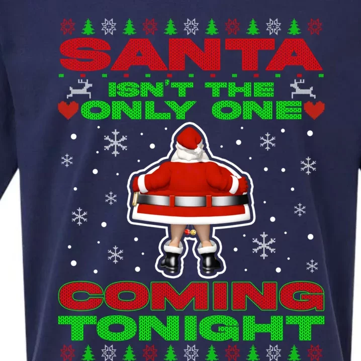 Santa Isn’T The Only One Coming Tonight Christmas Funny Xmas Sueded Cloud Jersey T-Shirt