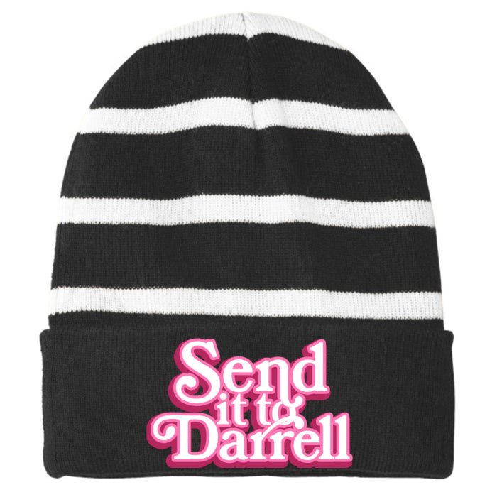 Send It To Darrell Front & Back Striped Beanie with Solid Band