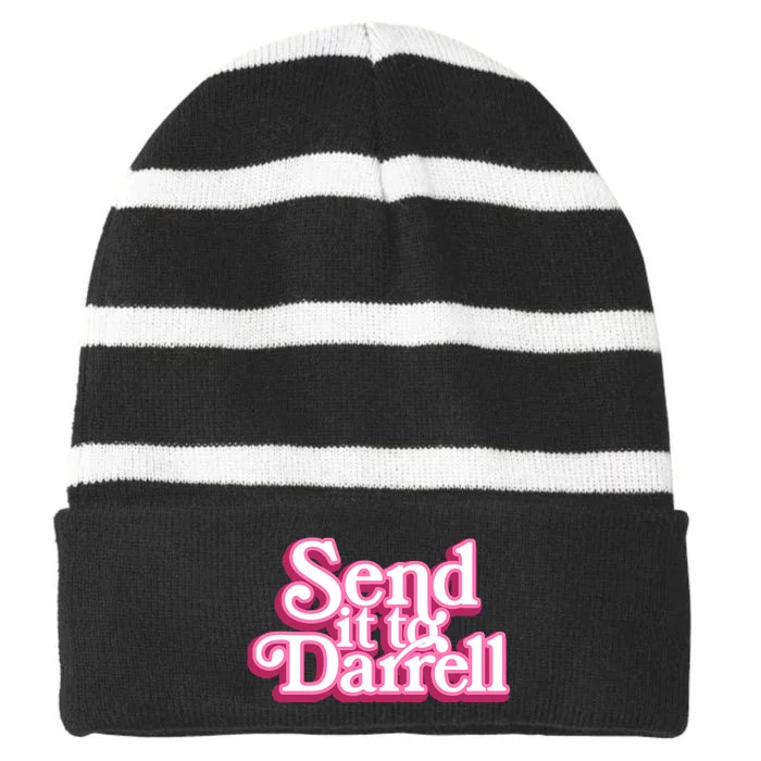 Send It To Darrell Front & Back Striped Beanie with Solid Band