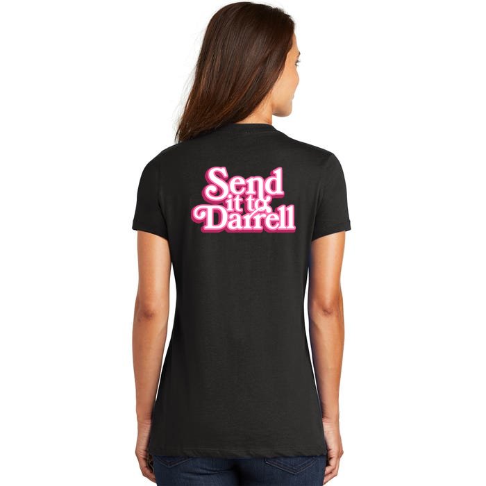 Send It To Darrell Front & Back Women's V-Neck T-Shirt