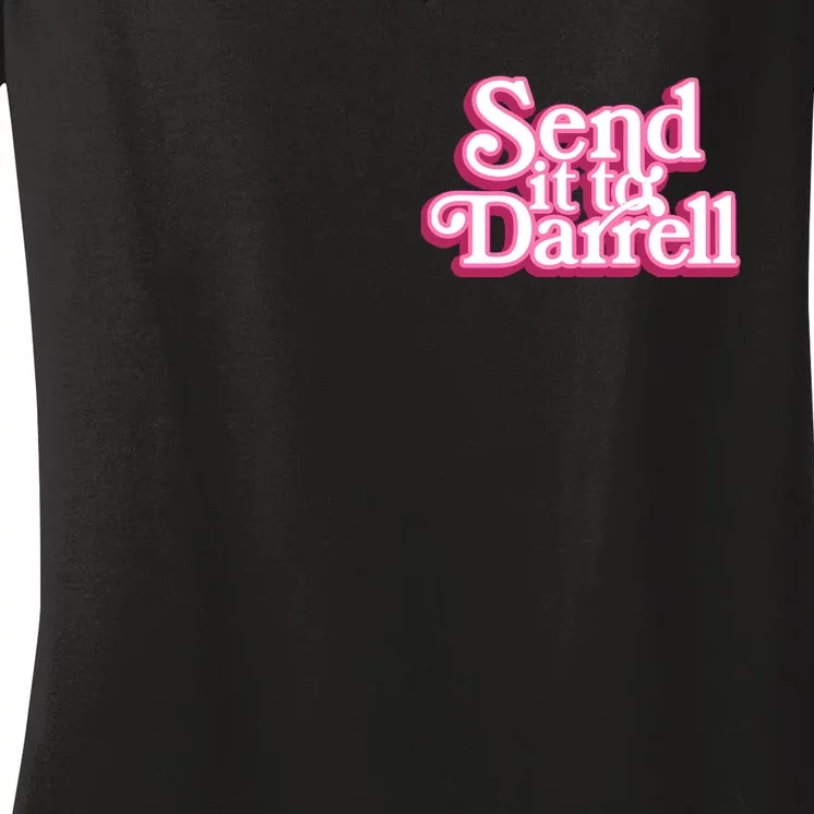 Send It To Darrell Front & Back Women's V-Neck T-Shirt