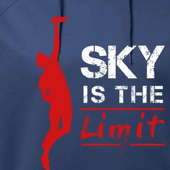 Sky Is The Limit Frisbee Sport Player Flying Disc Great Gift Performance Fleece Hoodie