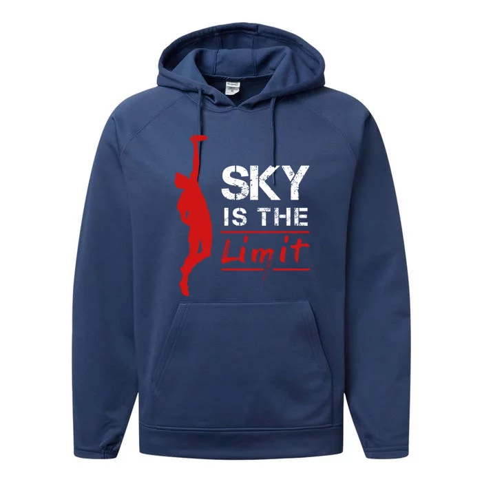 Sky Is The Limit Frisbee Sport Player Flying Disc Great Gift Performance Fleece Hoodie