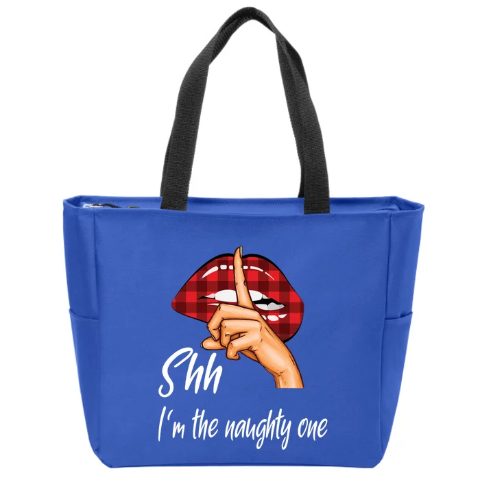 Shh IM The Naughty One Christmas Xmas Cute Gift Zip Tote Bag