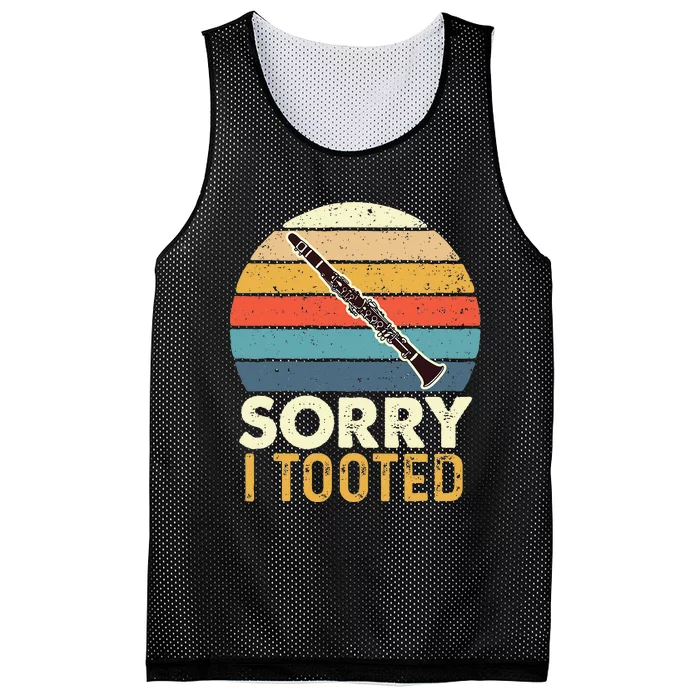 Sorry I Tooted Retro Clarinetist Clarinet Player Mesh Reversible Basketball Jersey Tank