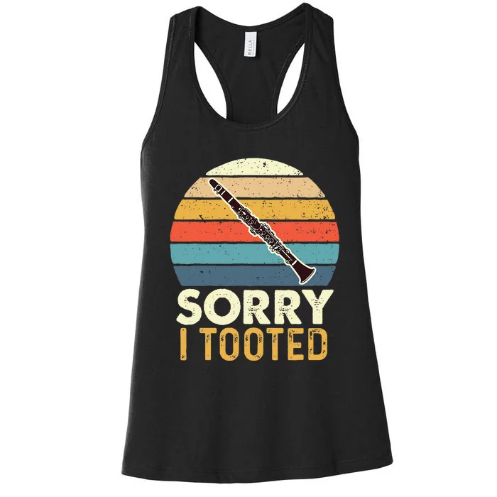 Sorry I Tooted Retro Clarinetist Clarinet Player Women's Racerback Tank