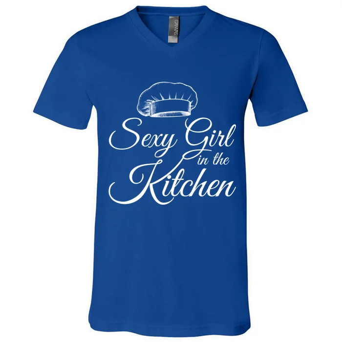 Sexy In The Kitchen Culinary Cooking Kitchen Chefs Hat Gift V-Neck T-Shirt