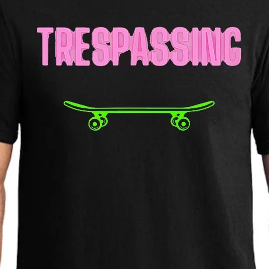 Shred It Up With This Skateboard Design No Trespassing Bro Pajama Set