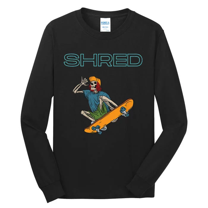 Shred it up with this Skateboard design skeleton ripping up Tall Long Sleeve T-Shirt