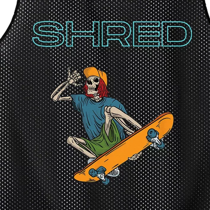 Shred it up with this Skateboard design skeleton ripping up Mesh Reversible Basketball Jersey Tank