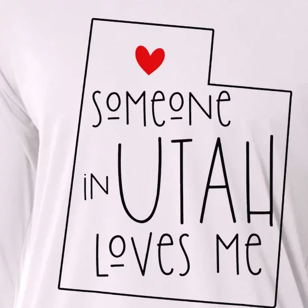 Someone In Utah Loves Me Funny Utah Graphic Design Cooling Performance Long Sleeve Crew