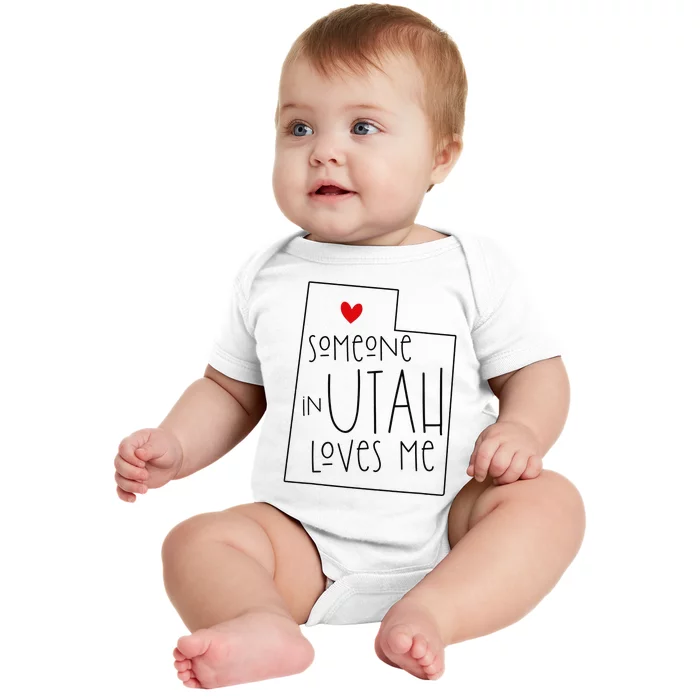 Someone In Utah Loves Me Funny Utah Graphic Design Baby Bodysuit