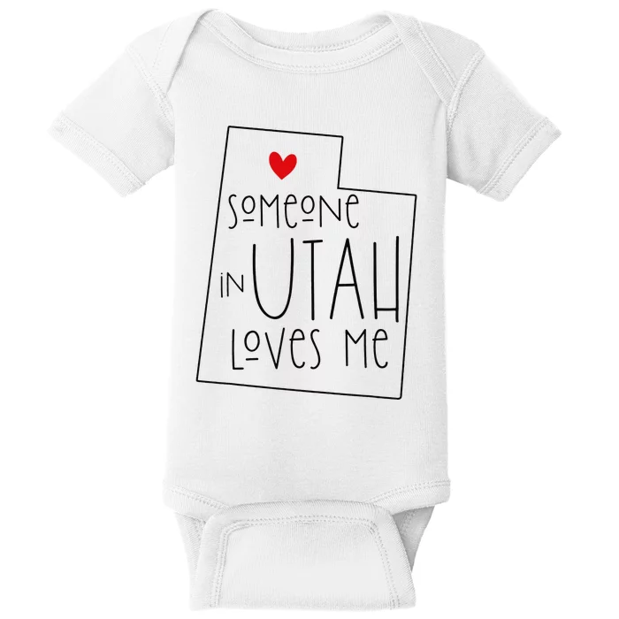 Someone In Utah Loves Me Funny Utah Graphic Design Baby Bodysuit