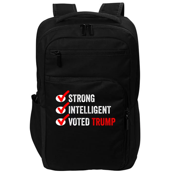 Strong Intelligent Voted Trump Women For Trump Girl Maga Checklist Impact Tech Backpack