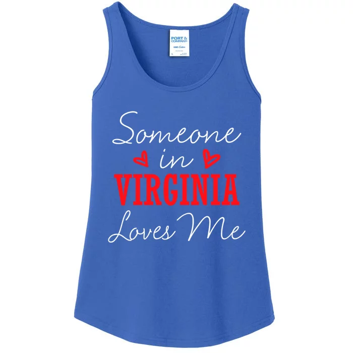 Someone In Virginia Loves Me Relationship Couple Cute Gift Ladies Essential Tank