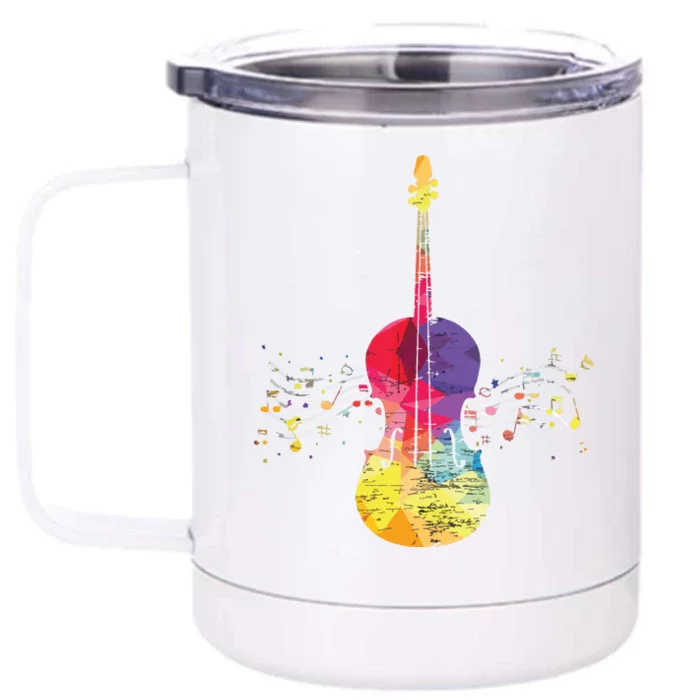 String Instrument Violinist Cello Violin Front & Back 12oz Stainless Steel Tumbler Cup