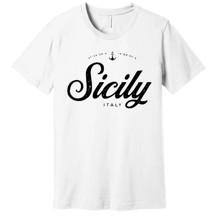 Sicily Italy Vintage Retro Premium T-Shirt